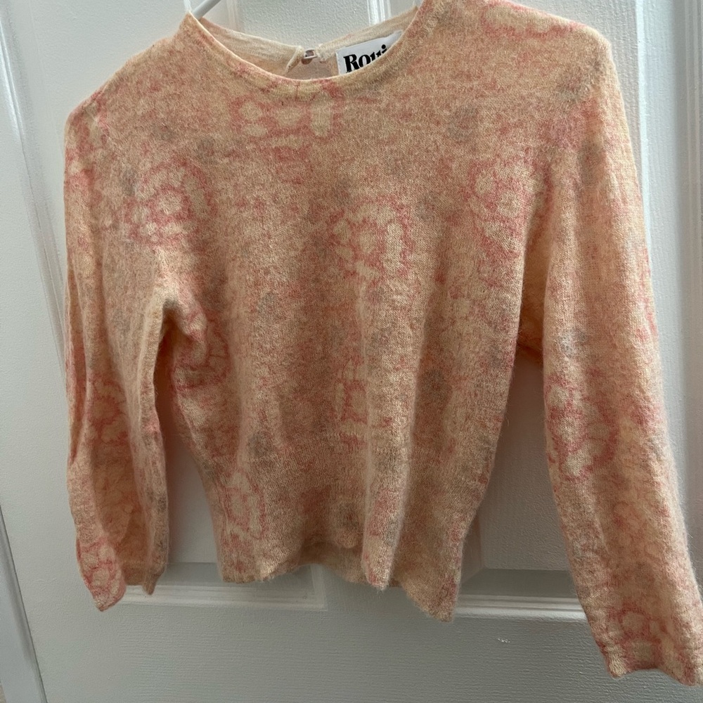 Rouje Peach and Pink Floral Sweater